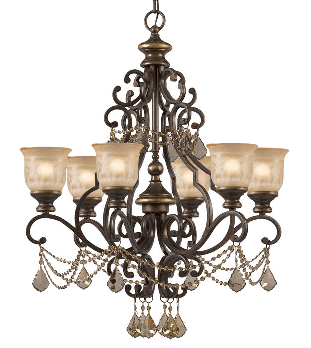 Norwalk 6-Light Chandelier in Bronze Umber by Crystorama - MPN 7516-BU-GT-S