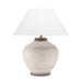 Malta 1 Light Table Lamp in Ash with White Belgian Linen Shade