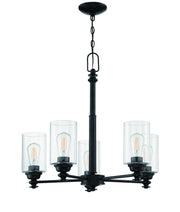 Dardyn Five Light Chandelier in flat Black