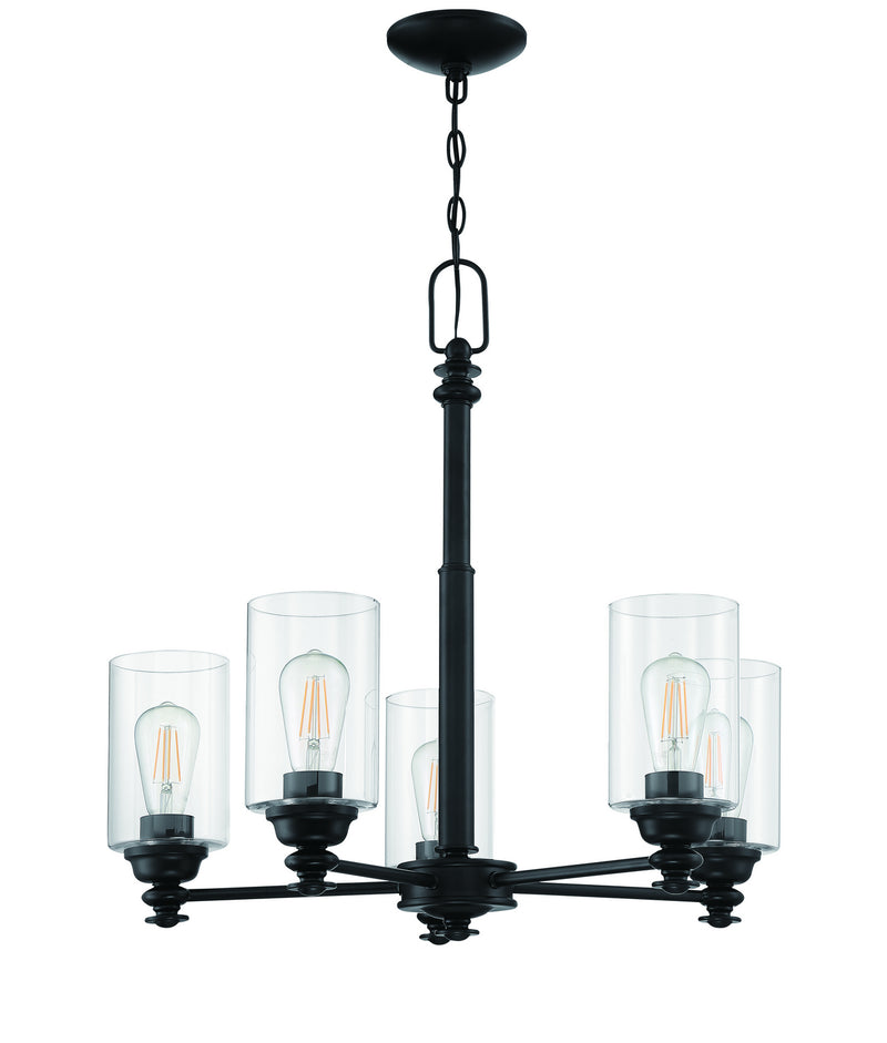Dardyn Five Light Chandelier in flat Black