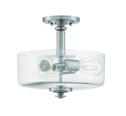 Dardyn Three Light Convertible Semi Flush/Pendant in Brushed Polished Nickel