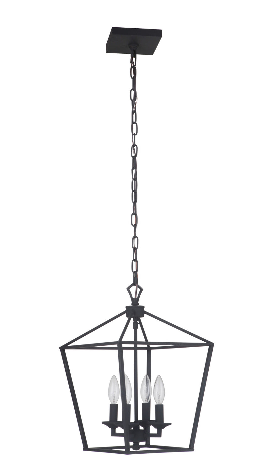 Flynt Four Light Foyer Pendant in Flat Black