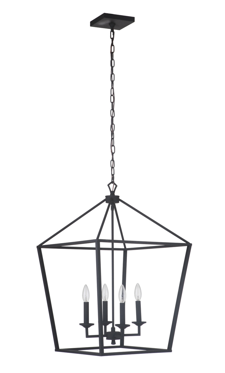 Flynt Four Light Foyer Pendant in Flat Black - Lamps Expo