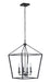 Flynt Four Light Foyer Pendant in Flat Black