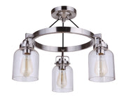 Foxwood Three Light Semi Flush Mount in Brushed Polished Nickel