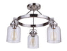 Foxwood Three Light Semi Flush Mount in Brushed Polished Nickel