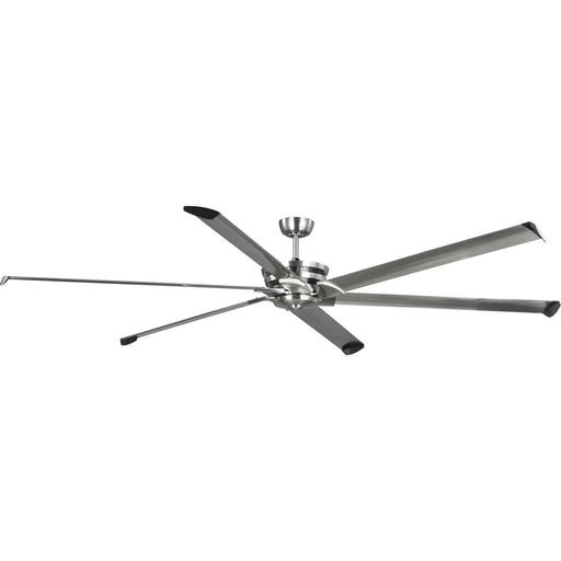 Huff Collection Indoor/Outdoor 96" Six-Blade Brushed Nickel Ceiling Fan