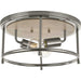 Durrell Collection 2-Light Brushed Nickel 13" Flush Mount