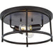 Durrell Collection 2-Light Black 13" Flush Mount
