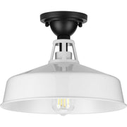 Cedar Springs Collection White 1-Light Semi-Flush Mount