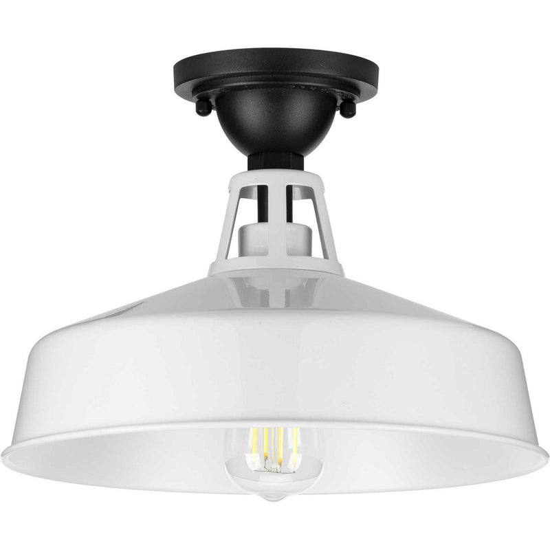 Cedar Springs Collection White 1-Light Semi-Flush Mount