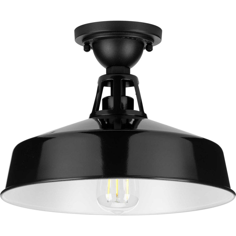 Cedar Springs Collection Black 1-Light Semi-Flush Mount