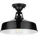 Cedar Springs Collection Black 1-Light Semi-Flush Mount