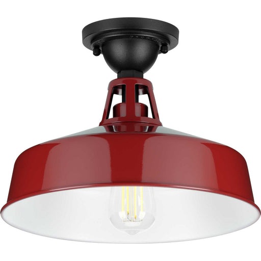 Cedar Springs Collection Red 1-Light Semi-Flush Mount