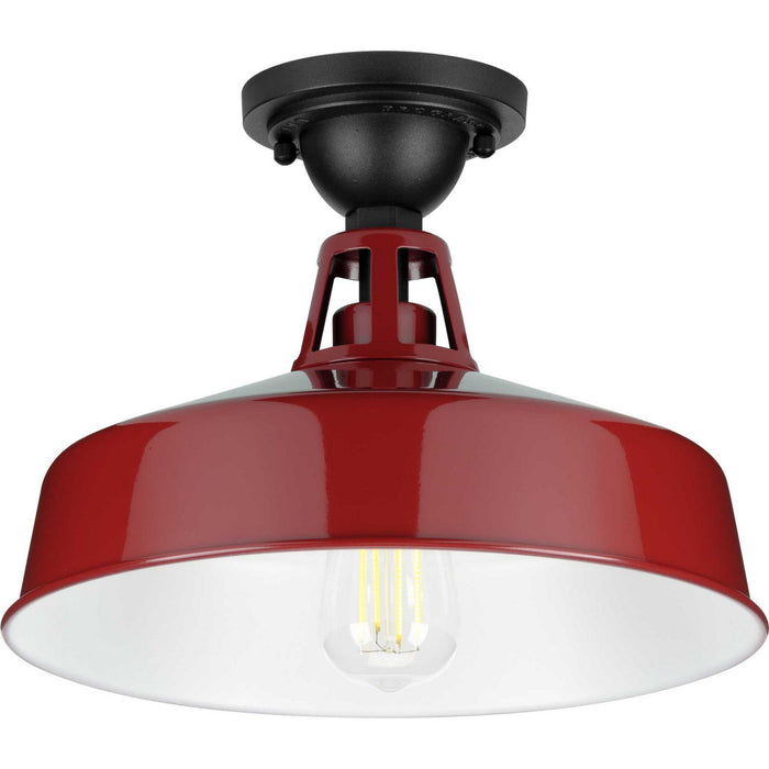 Cedar Springs Collection Red 1-Light Semi-Flush Mount