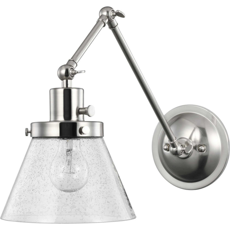 Hinton Collection Brushed Nickel Swing Arm Wall Light