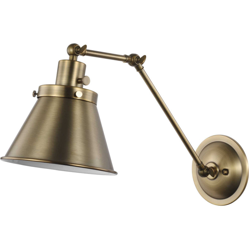Hinton Collection Vintage Brass Swing Arm Wall Light