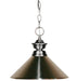 Shark 1 Light Pendant in Brushed Nickel with Brushed Nickel Shade