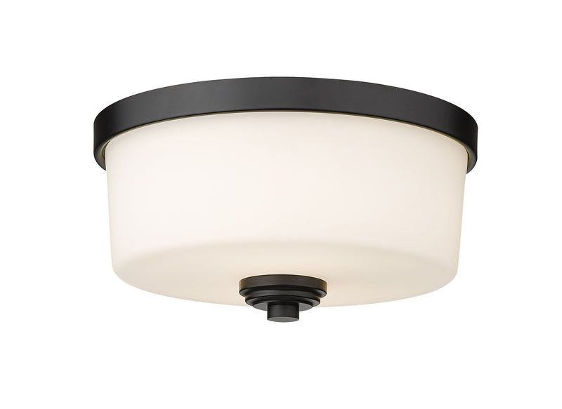 Arlington Two Light Flush Mount in Matte Black