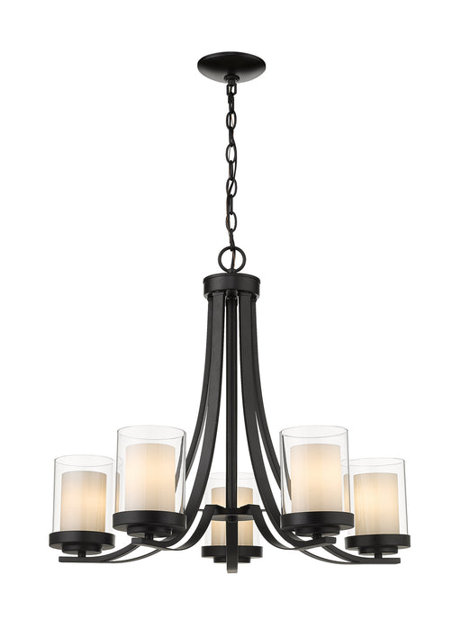 Willow Five Light Chandelier in Matte Black