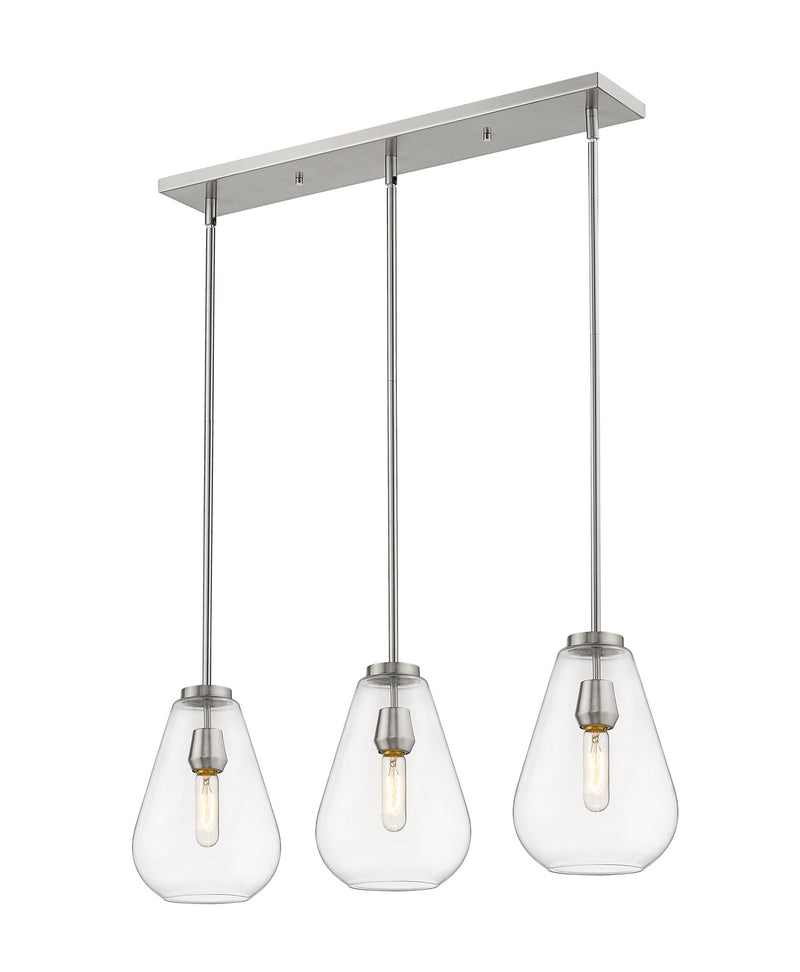 Ayra Three Light Island in Brushed Nickel