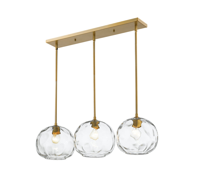 Chloe Three Light Island in Olde Brass