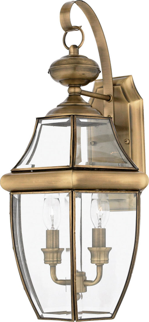 Newbury 2-Light Outdoor Lantern in Antique Brass