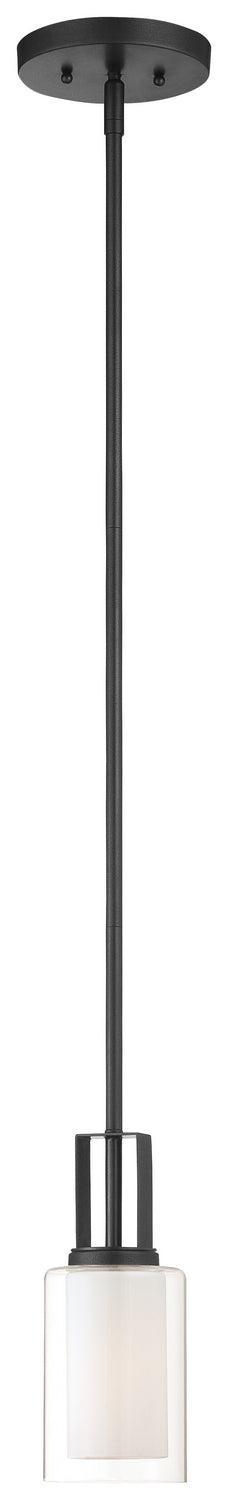Parsons Studio 1-Light Mini-Pendant in Sand Coal & Etched White Glass