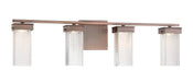 Dewberry Lane 4-Light LED Bath Vanity in Dark Brushed Bronze (Plated) & Clear Textured Glass - Lamps Expo