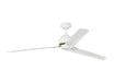Arcade 68 Ceiling Fan in Matte White / Burnished Brass with Matte White Blade