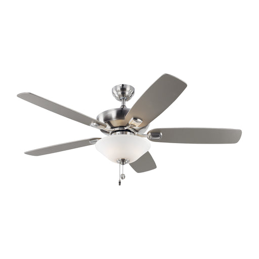 Colony Max Plus Ceiling Fan in Brushed Steel with Silver / American Walnut Blade