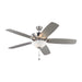 Colony Super Max Plus Ceiling Fan in Brushed Steel with American Walnut / Silver Blade