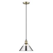 Orwell Medium Pendant - 10" (Convertible) in Aged Brass
