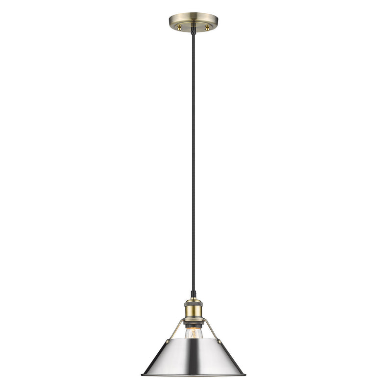Orwell Medium Pendant - 10" (Convertible) in Aged Brass