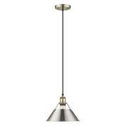 Orwell Medium Pendant - 10" (Convertible) in Aged Brass