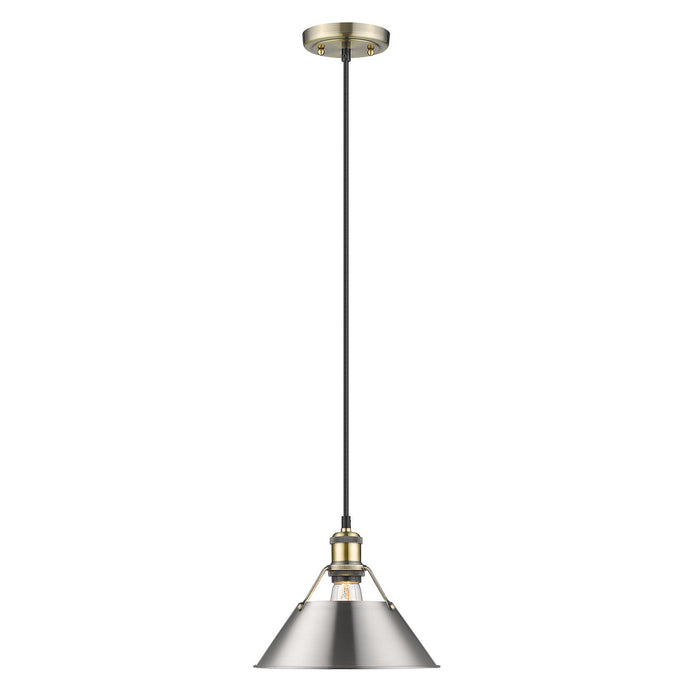 Orwell Medium Pendant - 10" (Convertible) in Aged Brass