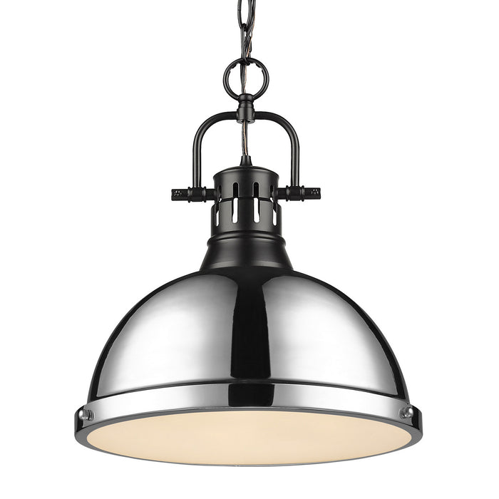 Duncan Large Pendant with Chain in Matte Black