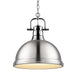 Duncan Large Pendant with Chain in Chrome