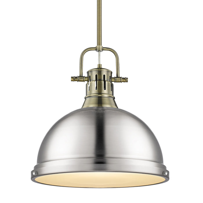 Duncan Large Pendant with Rod in Aged Brass