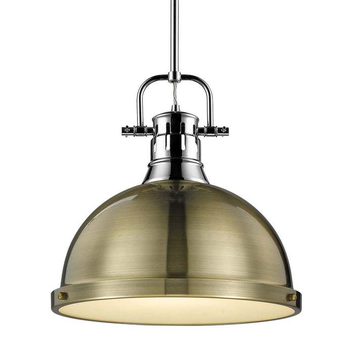 Duncan Large Pendant with Rod in Chrome