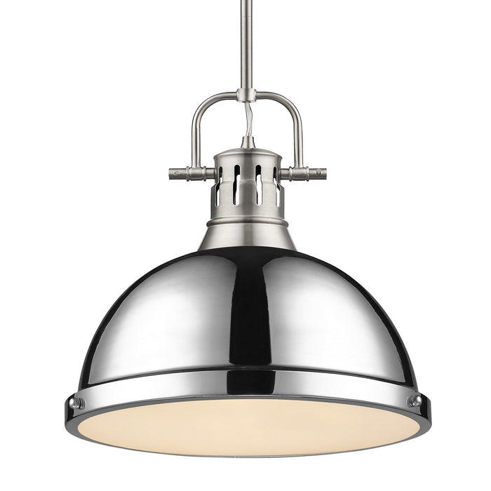 Duncan Large Pendant with Rod in Pewter