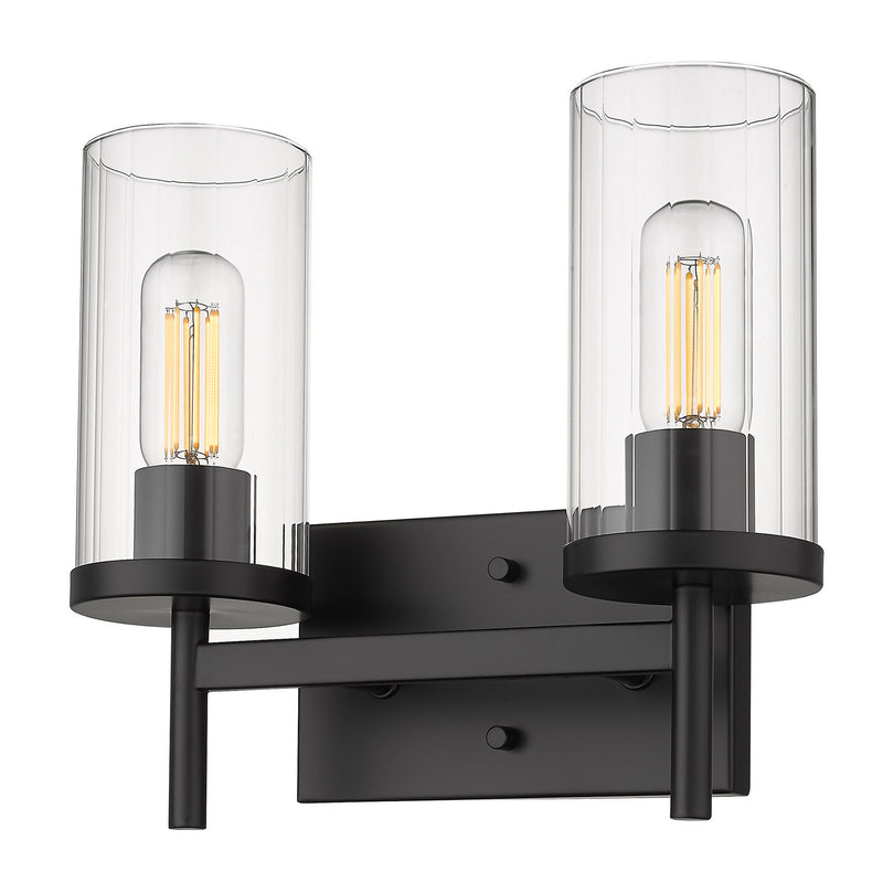 Winslett 2-Light Bath Vanity in Matte Black