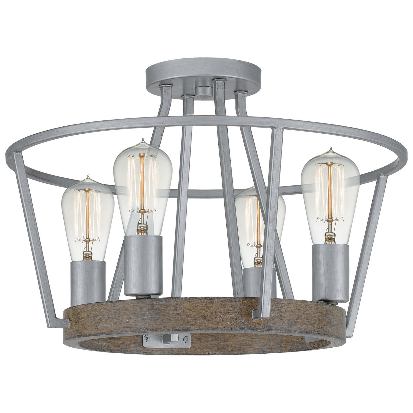 Brockton 4-Light Semi-Flush Mount in Brushed Silver