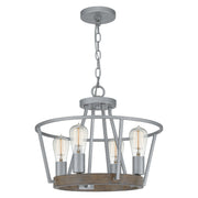 Brockton 4-Light Pendant in Brushed Silver