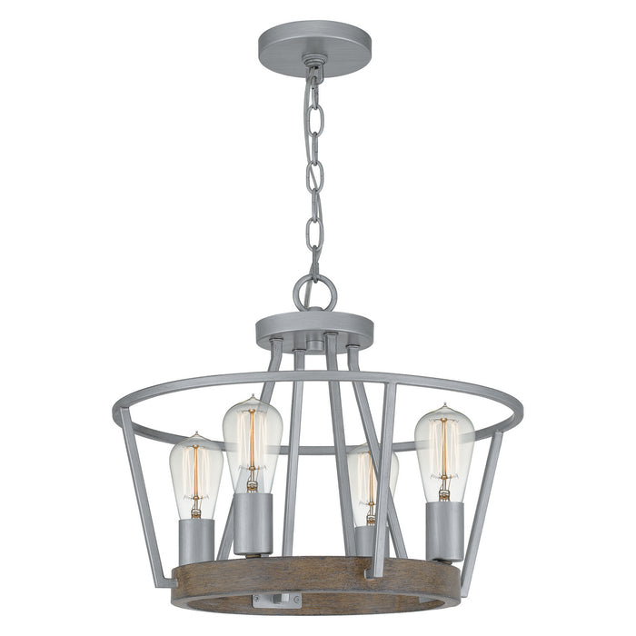 Brockton 4-Light Pendant in Brushed Silver