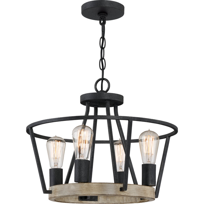 Brockton 4-Light Pendant in Grey Ash