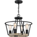 Brockton 4-Light Pendant in Grey Ash