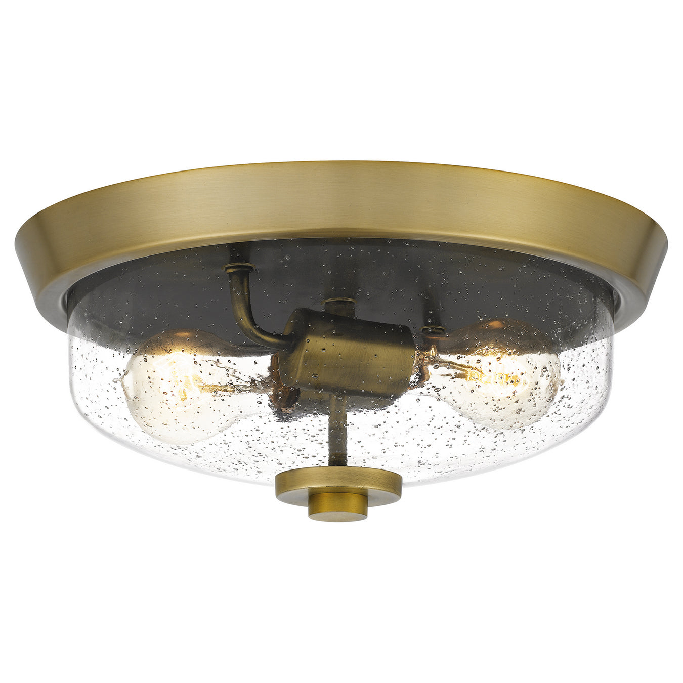 Radius 2-Light Flush Mount in Aged Brass