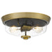 Radius 2-Light Flush Mount in Aged Brass