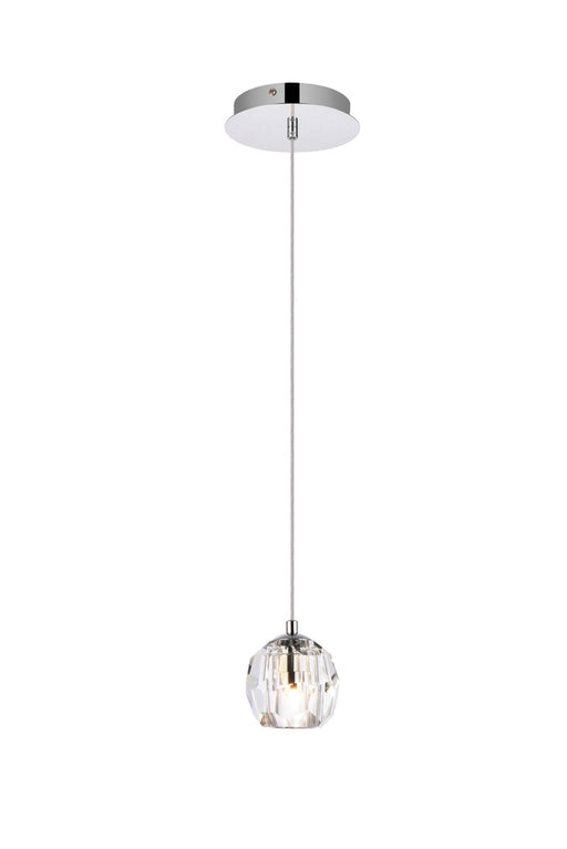 Eren 1-Light Pendant in Chrome with Clear Royal Cut Crystal